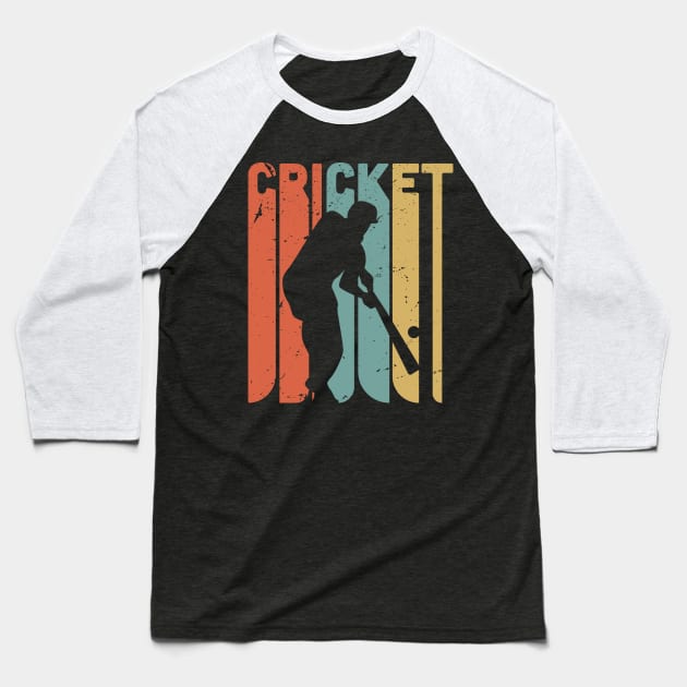 Retro cricket  / cricket lover gift idea / Cricket fan present Baseball T-Shirt by Anodyle